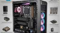 Essential PC components: CPU, motherboard, RAM, GPU, PSU, and storage drives