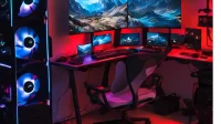 High-end gaming PC setup with RGB lighting and cutting-edge components