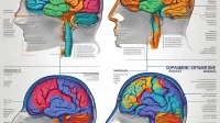 Four brain cross-sections showing different neurological states and their impact on security decision-making